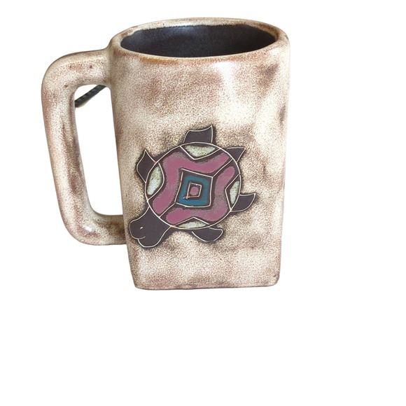 Pottery Coffee Mug with Turtles Designed by Mara Mexico - Picture 3 of 5